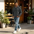 thumbnail image 6 of Resicozy Mens Waffle Hoodies Pullover Long Sleeve Casual Fashion Sweatshirts Gym Hooded Shirt with Pocket Dark Gray 3XL, 6 of 8