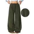thumbnail image 4 of Women's Pants Fashion Casual Pants For Women Lazy Style High Waisted Casual Versatile Drape Wide Leg, 4 of 7