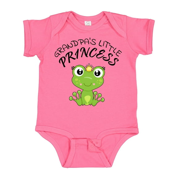 Inktastic Grandpa's Little Princess Cute Frog Girls Baby Bodysuit