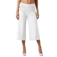 thumbnail image 2 of DHFJKG Yoga Capri Pants For Women Fold Over Low Rise Solid Color Stretchy Soft Cropped Pants Workout Gym Clothes Versatile Trousers, 2 of 4