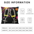 thumbnail image 5 of GOSMITH  Happy New Year Let's Party Fireworks Throw Pillow Covers, 18 x 18 Inch Winter Holiday Celebrate Cushion Case Decoration for Sofa Couch Set of 4, 5 of 5