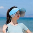 thumbnail image 4 of Sports Visor Hat Adjustable Unisex Empty Top Sun Protection Hat Beach Visor Cap, 4 of 10