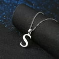 thumbnail image 4 of EOEMY Sterling Silver Plated Necklace Women Pendant Initial Letter Alphabet B375-S, 4 of 7