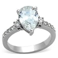 thumbnail image 1 of Alamode TK1493-7 Femmes Haute Poli Bague en Acier Inoxydable avec AAA Grade CZ en Clair - Taille 7, 1 of 1