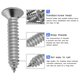 thumbnail image 5 of Tornillos de cabeza plana Tornillos autorroscantes, kit surtido de tornillos para madera de acero inoxidable 304, tornillos autorroscantes de cabeza plana y avellanada, 5 of 5