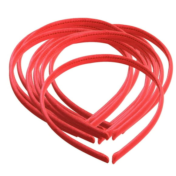 Esquirla 10pcs Women Girls Satin Plain Headband Alice Ban Hair Band DIY Red