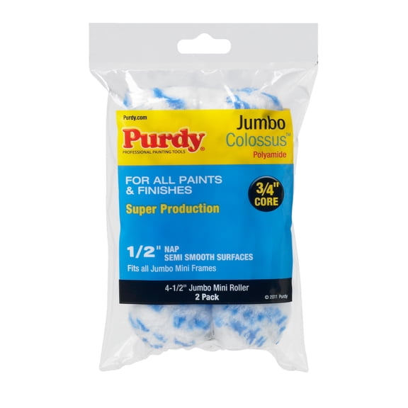 Purdy Colossus Jumbo Mini Roller Cover, 4-1/2 in. x 1/2 in., 2 count