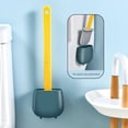 thumbnail image 6 of NIBOLOG 1 Set Flat Toilet Brush Flexible TPR Rubber Wall Mountable Long Handle Toilet Bowl Brush for Bathroom, 6 of 8