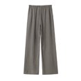 thumbnail image 3 of Timegard Pants for Women Straight Leg Elastic Waist Drawstring Solid Color Fall Lounge Pants with Pockets, 3 of 5