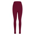 thumbnail image 7 of Kvture Women's Fleece Lined Leggings High Waisted Tummy Control Yoga Workout Pants Buttery Soft Lightweight Milk Silk Tights Wine L, 7 of 7