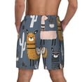 thumbnail image 3 of Kdxio Llama And Cactus Print Men'S Swim Trunks With Compression Liner 7 Inch Inseam Quick Dry Swim Shorts, 3 of 7