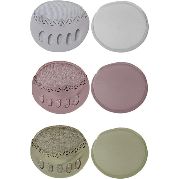 3 Pairs Women's Open Toe Slide Sandal Liner Socks Non Slip Toe Cover No Show Half Socks with Sponge Cushion