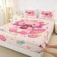 thumbnail image 3 of Feelyou Teens Donut Axolotl Full Size Sheets, Kawaii Animal Theme Bed Sheets, 4 Pieces, 3 of 7