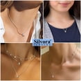 thumbnail image 4 of Silvora Sterling Silver Letter Initial Pendant Necklace for Women Cubic Zirconia A-Z Alphabet Birthday Christmas Anniversary Jewelry Gift for Her, 4 of 10