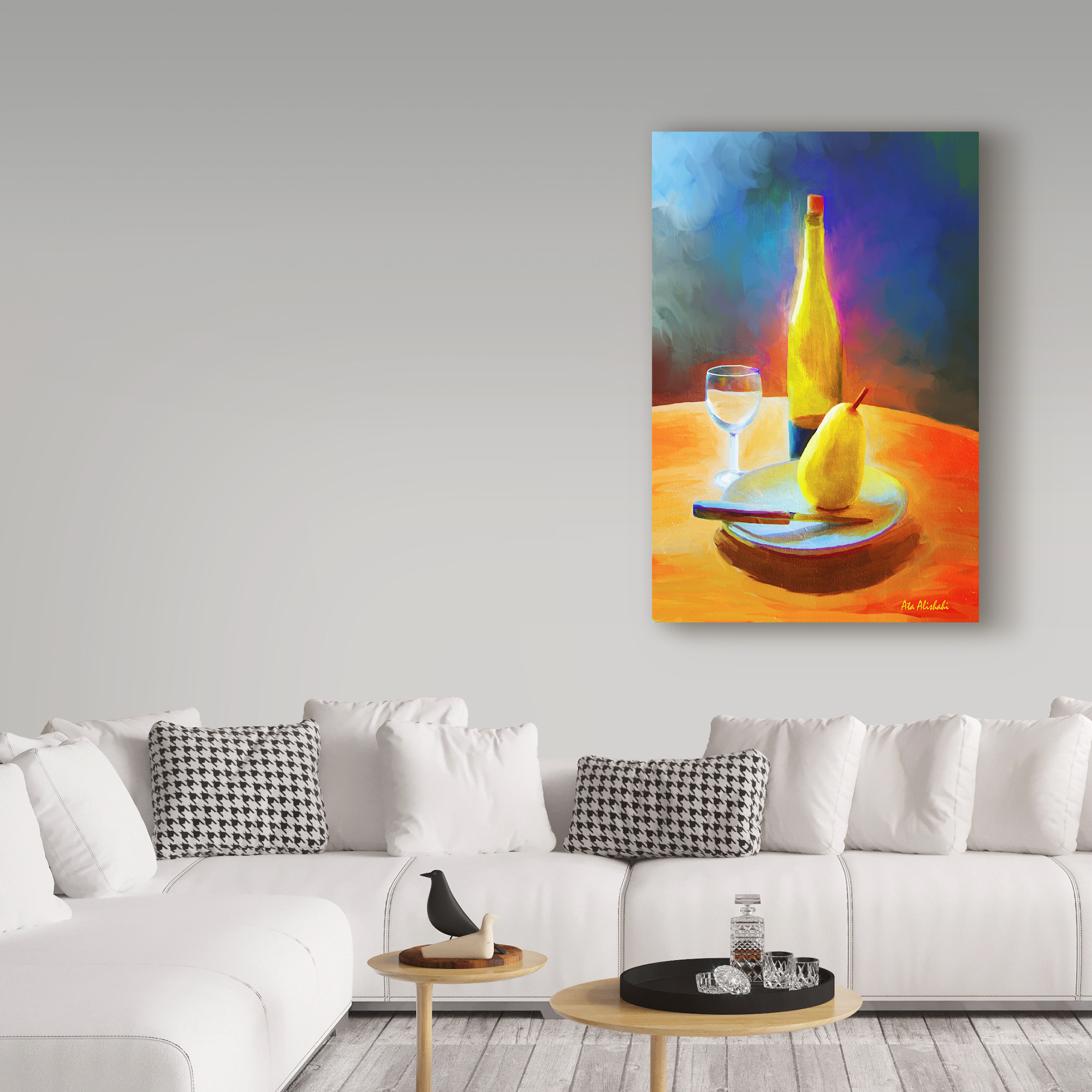 Trademark Fine Art 'Wine And Pear' Canvas Art by Ata Alishahi
