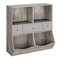 thumbnail image 4 of QinaQin Organizador infantil grande de 7 cubos con 3 cajones, librero de madera para juguetes y libros, ideal para pasillo, sala o escuela, 4 of 7