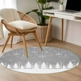 thumbnail image 5 of Gray Christmas Area Rug, Christmas Trees Snowflakes Snowy Winter Washable Large Circle Carpet, Non Slip Round Rug for Living Room/Bedroom/Dining Room/Home Office/Dorm, 5 of 9