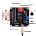 thumbnail image 4 of Audio 5W MP3 Player Sound Module Voice Playback Board 9CH One-for-One Control Audio Player Module Memory Card U-Disk Audio Player Module, 4 of 7