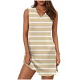 thumbnail image 2 of SEAOPEN Deals Robe d'Été Décontractée en Coton pour Femmes Robe Midi Évasée avec Poches Coupe Ajustée Robe Moulante Décontractée Beige,m, 2 of 8