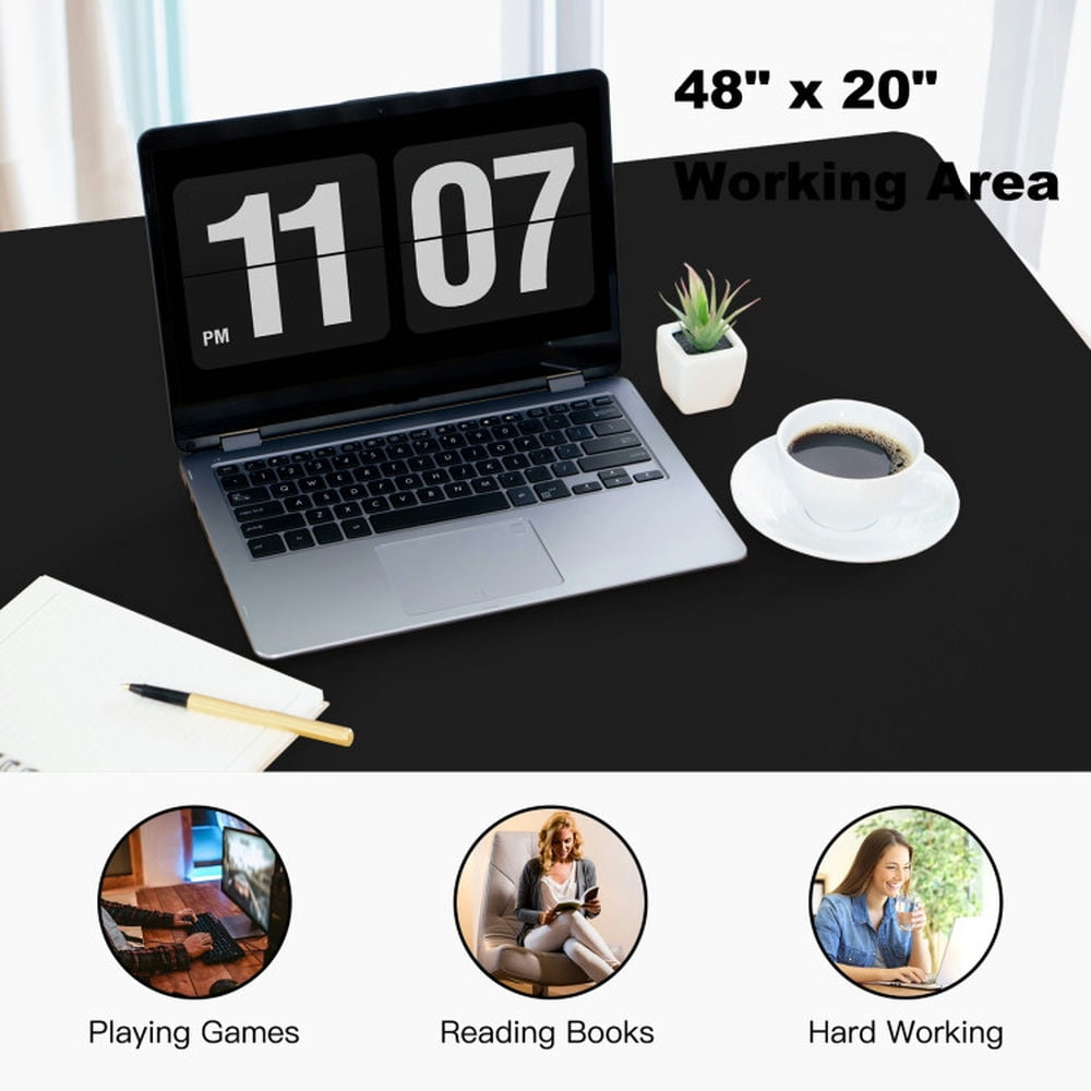 Demi Bonn 3-Drawer Computer Desk with Spacious Desktop, Small Home Office Desk Study Writing Table, Black