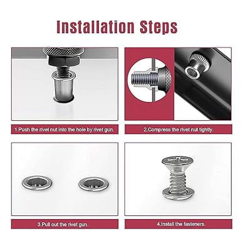 FASTENER TREE 1/4"-20 Rivet Nut Aluminum Flat Head Threaded Insert Nutsert 50PCS