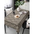 thumbnail image 2 of Grey Boho Rectangle Tablecloth, Vintage Ethnic Tribe Abstract Art Floral Waterproof & StainResistant Tablecloth, Washable Oil-proof Table Cover for Dining/Party/Wedding/Camping/Buffet 60x120 In, 2 of 9