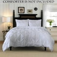 thumbnail image 5 of Pintuck 2-Piece Duvet Set, Pinch Pleat Design, Button Closure and Corner Ties for Easy Placement, Matching Sham Included, Twin/Twin XL, White, 5 of 5