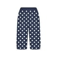thumbnail image 5 of Tnhcen Women's Polka Dot Print Loose Fit Straight Leg Knee-Length Pants Side Slit Button Detail Capris with Pockets Pre-Shrunk Cotton-Linen Look Casual Summer Trousers S-2XL, 5 of 5