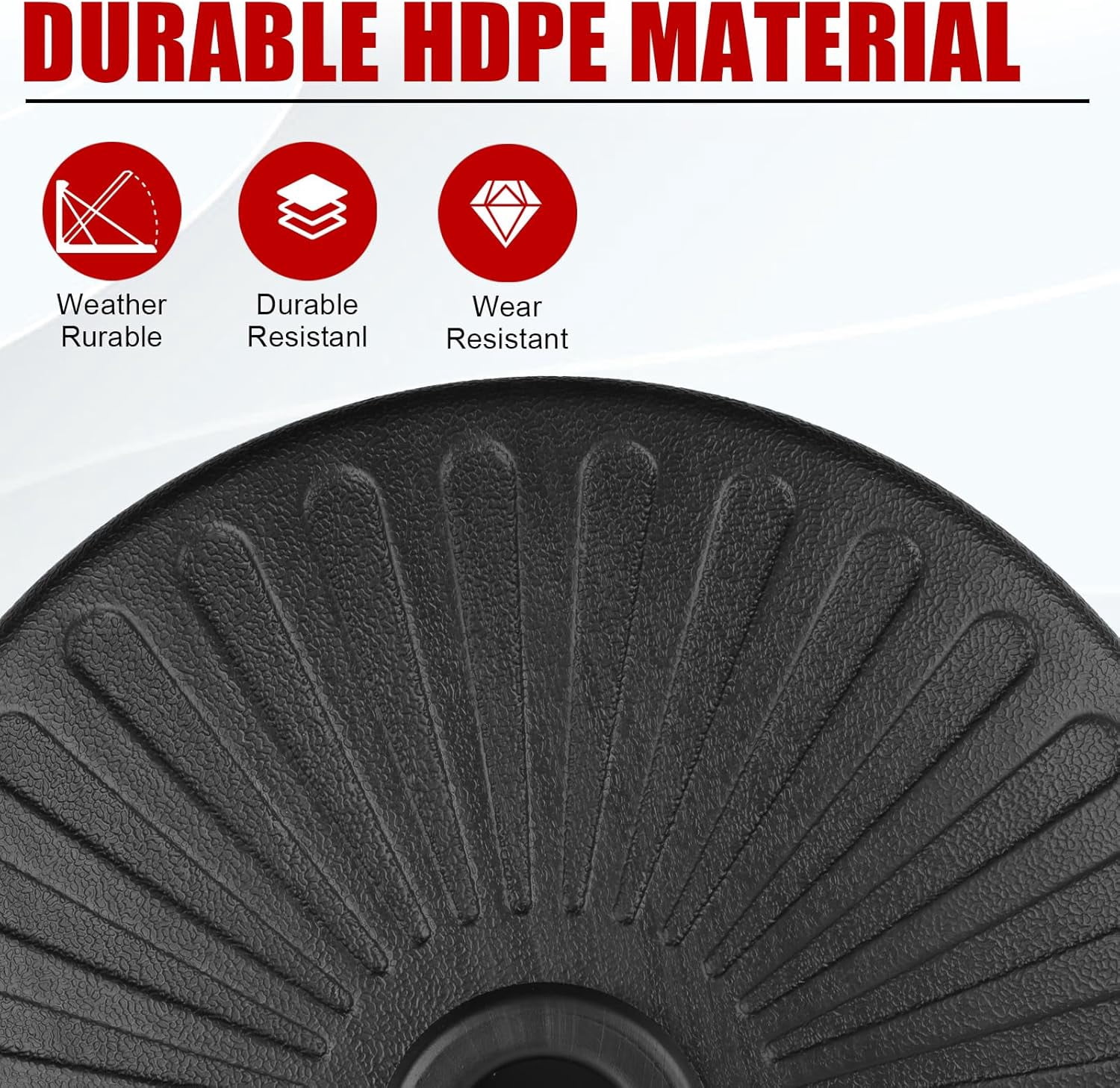 50Lbs Patio Umbrella Base, Outdoor Umbrella Stand Water Filled Stand, Market Patio Outdoor Heavy Duty Umbrella Holder (Black)