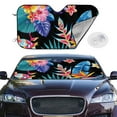 thumbnail image 2 of Haiem Tropical Palm Leaves Car Windshield Sun Shade - Blocks UV Rays Sun Visor Protector, Sunshade to Keep Your Vehicle Cool, Universal Fit SUV Van Sedan-Small, 2 of 7