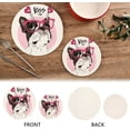 thumbnail image 3 of SKYSONIC Valentine Cute Puppy Pot Holders Trivets, 2 Pcs Heat Resistant Trivets,Kiss Me Quote Cotton Thread Weave Mats for Hot Pads Pans Pot Bowl Teapot for Kitchen Decor, 3 of 7