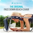 thumbnail image 3 of Ostrich The Deluxe Backpacker Portable Beach Chair with Insulated Cooler Bag, Blue Stripe, 3 of 13