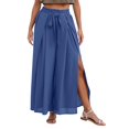 thumbnail image 1 of Pantalones palazzo anchos para mujer: pantalones elásticos y flexibles con cintura elástica para primavera/verano/otoño, 1 of 4