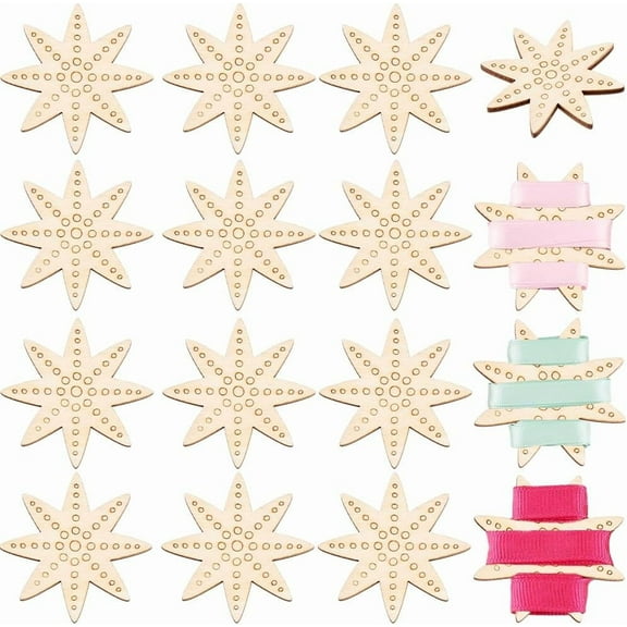 20pcs Embroidery Thread Organizer 2 inch Sewing Thread Winder Wood Bobbins Card Thread Storage Floss Keeper Starfish Shape Thread Holder for Sewing Projects Crochet Needlework Tool
