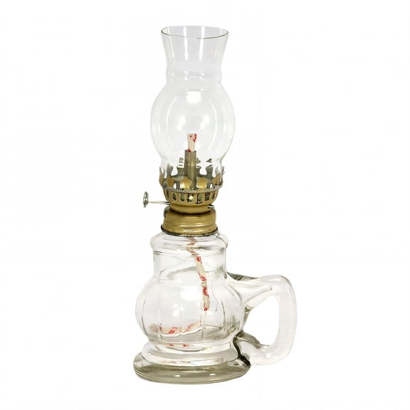 HIBIBUD Oil Lamp,Sturdy Glass Construction Oil Lamps for Indoor Use,Rust-Resistant Metal Components Lamp Oil for Indoor Use,White,1.3*7in