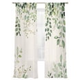 thumbnail image 2 of Sheer Curtain Panels Ombre Green Eucalyptus Leaf Voile Window Curtains Vintage Branch Plant Window Treatments Ligh Filtering Privacy Curtain Drapes for Bedroom Living Room 2 Panel Set 84 Inch, 2 of 9