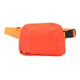thumbnail image 4 of Riñonera de nailon con cinturón ajustable y bolsillos con cremallera para mujeres y adultos, impermeable, color naranja, 4 of 8