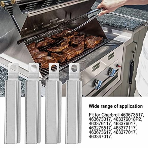 Stainless Steel Gas Grill Crossover Tube Replacement, 4Pcs BBQ Parts Charbroil Crossover Tubes for Charbroil 463673517, 463673017, 463376018P2, 463376117, 463376017, 463275517, 463