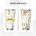 thumbnail image 3 of Cauagu Golf Icons And Golfer Pattern 20oz Tumbler,Stainless Steel Vacuum Insulated Tumbler with Lid Durable Insulated Coffee Mug Thermal Cup with Splash Proof Sliding Lid-Straw Two-piece Set, 3 of 8