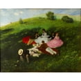 thumbnail image 3 of Pál Szinyei Merse 24x20 Black Modern Framed Museum Art Print Titled - Picnic in May (1873), 3 of 5