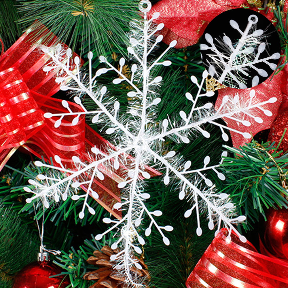 108pcs 11cm White Snowflake Ornaments Christmas Tree Holiday Party Xmas Decor 