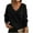 Black, variant on Women's V-Neck Sweater Loose Fit Solid Color Long Sleeve Knit Pullover (Beige, L)