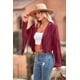 thumbnail image 4 of Chaqueta PRETTYGARDEN de gamuza sintética color vino con flecos XXL, 4 of 9