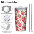 thumbnail image 4 of White Strawberry Plants Fruit 10oz Tumblers Stainless Steel Tumbler with Lid and Straw,Vacuum Insulated Double Wall Travel Tumbler Cups with Cleaning Brush for Coffee, Tea, 4 of 4