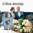 thumbnail image 4 of JAGASY Music Funeral Urn for Memorial - Keepsake Cremation Urns Blue for Adult Male - Small Decorative Urn for Ashes for Female - Little Blue Urns for Loved Ones Burial - 3 Inch, 4 of 7