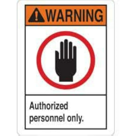 WARNING - Authorized Personnel Only Sign, No.6466 Safety Sign, 8 X 12 Inch Metal Tin Sign