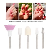 Mgaxyff 5pcs / Set Ceramic Metal Nail Drill Bits Manicure Pedicure Machine Rotary Burr Accessory, Pedicure Machine Accessory , Pedicure Bits