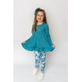 thumbnail image 6 of Millie Loves Lily Girls Teal and Burgundy Top & Floral Leggings 4-pcs, Big Girl, Size 6, 6 of 8