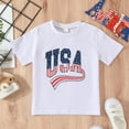 thumbnail image 6 of XFHLMJFF Boys' T-Shirt Tops Soft Comfy Toddler Kids Baby Girls 4Th Of July Independent Day American Flag Short Sleeve Handsome Tee, 6 of 8