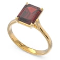 thumbnail image 2 of 2.50 Carat Shiny Emerald Cut Garnet Gemstone Wedding Ring for Ladies Solid 18K Yellow Gold Size 5 by Diamond-Capitals, 2 of 8